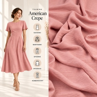 Tkanina American Crepe brudny róż na metry - szer. 150 cm - 140 g/m²