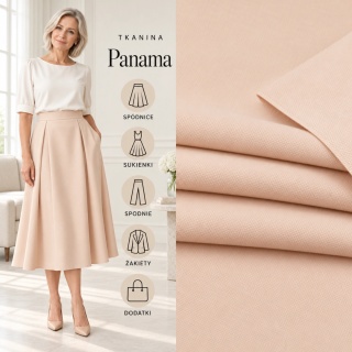 Tkanina Panama beżowa na metry - szer. 150 cm - 260 g/m²