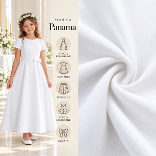 Tkanina Panama biała na metry - szer. 150 cm - 260 g/m²