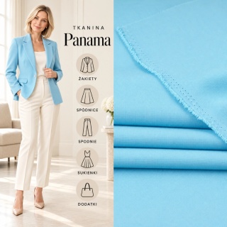 Tkanina Panama błękitna na metry - szer. 150 cm - 260 g/m²