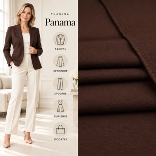 Tkanina Panama brązowa na metry - szer. 150 cm - 260 g/m²