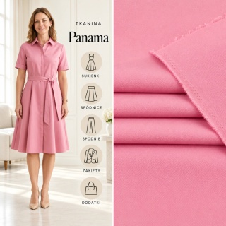 Tkanina Panama brudny róż na metry - szer. 150 cm - 260 g/m²