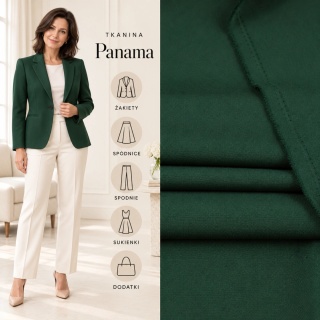 Tkanina Panama ciemnozielona na metry - szer. 150 cm - 260 g/m²