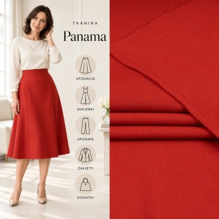 Tkanina Panama czerwona na metry - szer. 150 cm - 260 g/m²