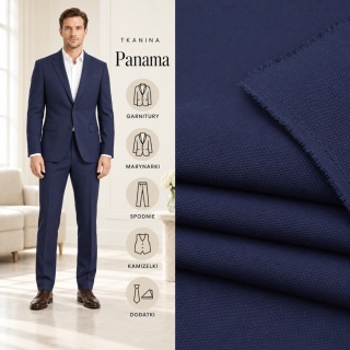 Tkanina Panama granatowa na metry - szer. 150 cm - 260 g/m²