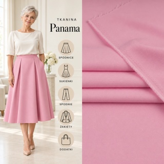 Tkanina Panama jasnoróżowa na metry - szer. 150 cm - 260 g/m²
