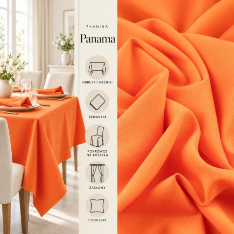 Tkanina Panama pomarańczowa na metry - szer. 150 cm - 260 g/m²