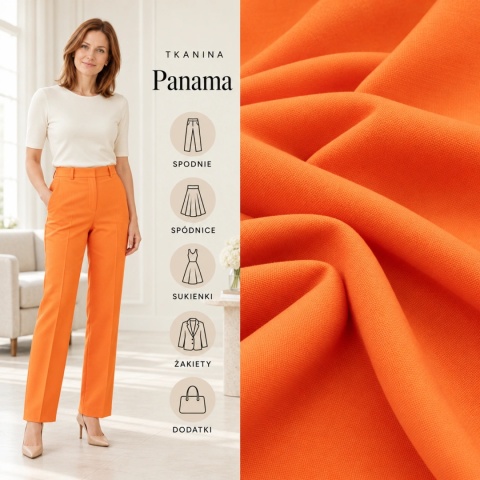 Tkanina Panama pomarańczowa na metry - szer. 150 cm - 260 g/m²