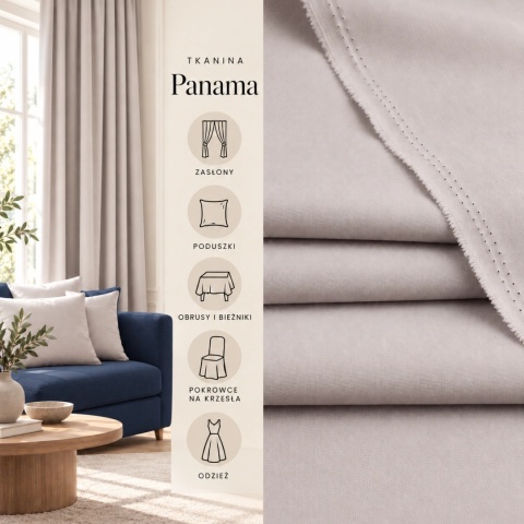 Tkanina Panama szara na metry - szer. 150 cm - 260 g/m²