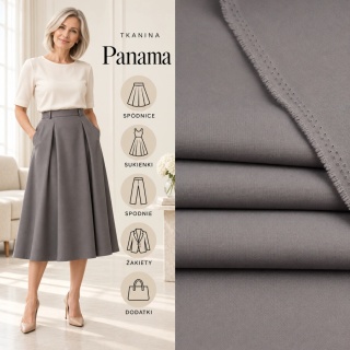 Tkanina Panama szara na metry - szer. 150 cm - 260 g/m²