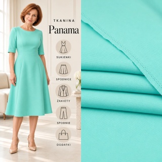 Tkanina Panama turkusowa na metry - szer. 150 cm - 260 g/m²
