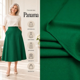 Tkanina Panama zielona na metry - szer. 150 cm - 260 g/m²