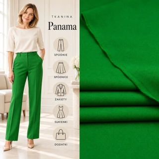 Tkanina Panama zielona na metry - szer. 150 cm - 260 g/m²