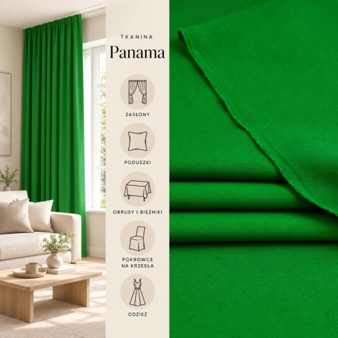 Tkanina Panama zielona na metry - szer. 150 cm - 260 g/m²