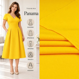 Tkanina Panama żółta na metry - szer. 150 cm - 260 g/m²
