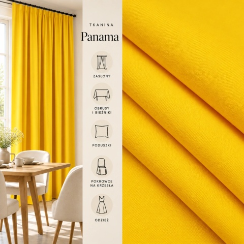 Tkanina Panama żółta na metry - szer. 150 cm - 260 g/m²