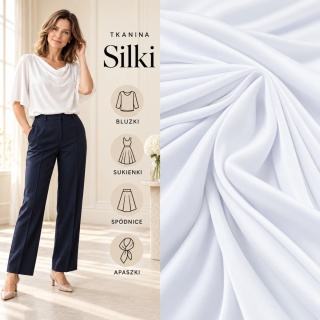 Tkanina Silki biała na metry - szer. 150 cm - 90 g/m²