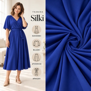Tkanina Silki chabrowa na metry - szer. 150 cm - 90 g/m²