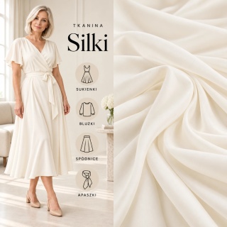 Tkanina Silki ecru na metry - szer. 150 cm - 90 g/m²