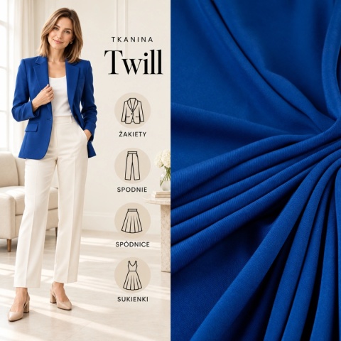 Tkanina Twill chabrowa na metry - szer. 150 cm - 180 g/m²